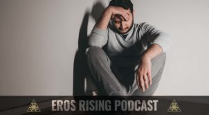 Man Experiencing Shame from Premature Ejaculation with Eros Rising Podcast Logo