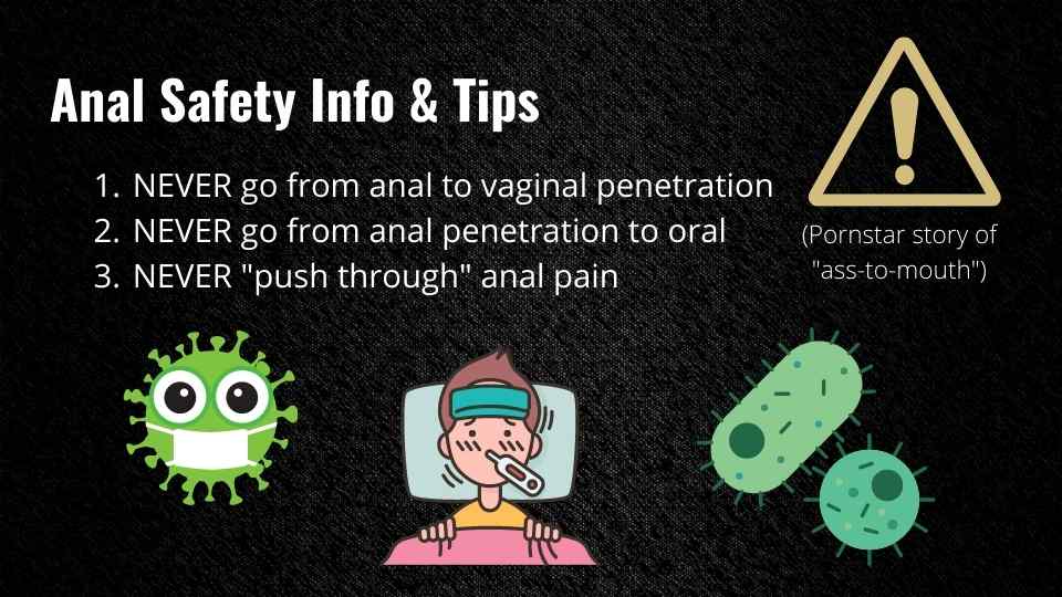 Anal Safety & Hygiene Graphic from Taylor Johnson's Online Course