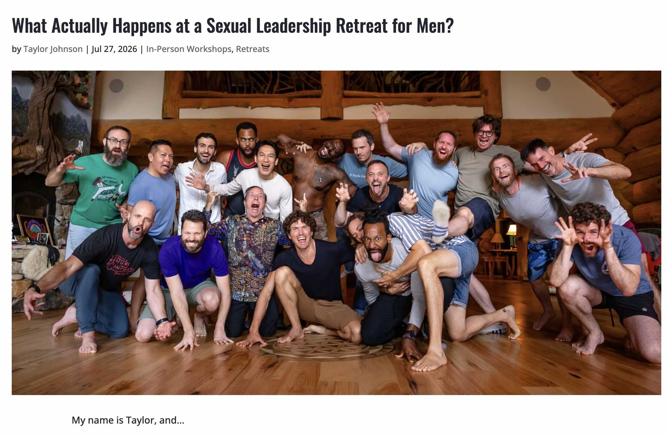 Screenshot of the Articles section of Taylor Johnson's website.